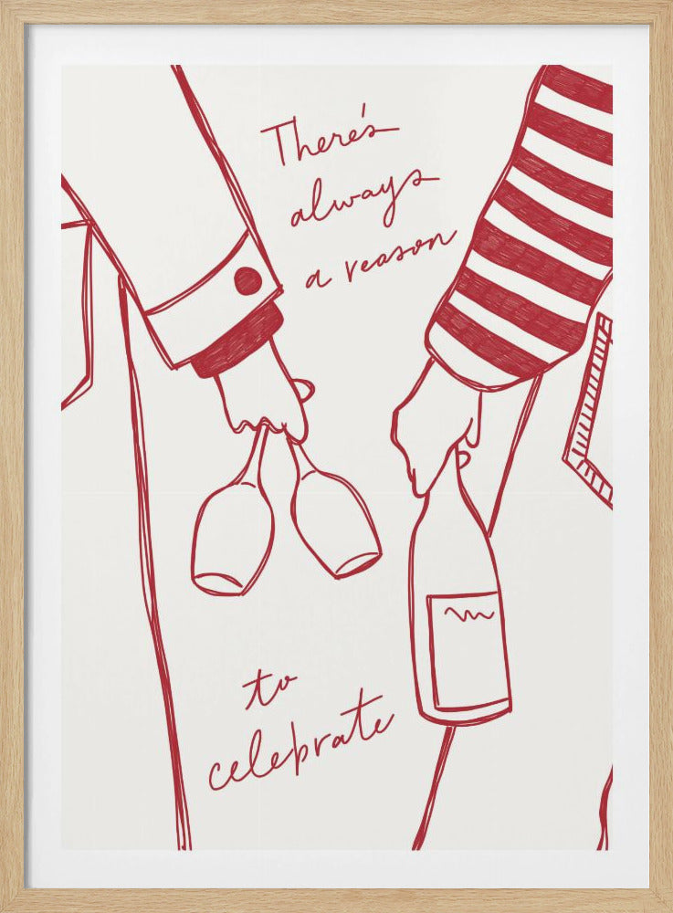 Kvinna som håller vinflaska och vinglas (Rött) - Wine Vin Rouge Femme | Poster