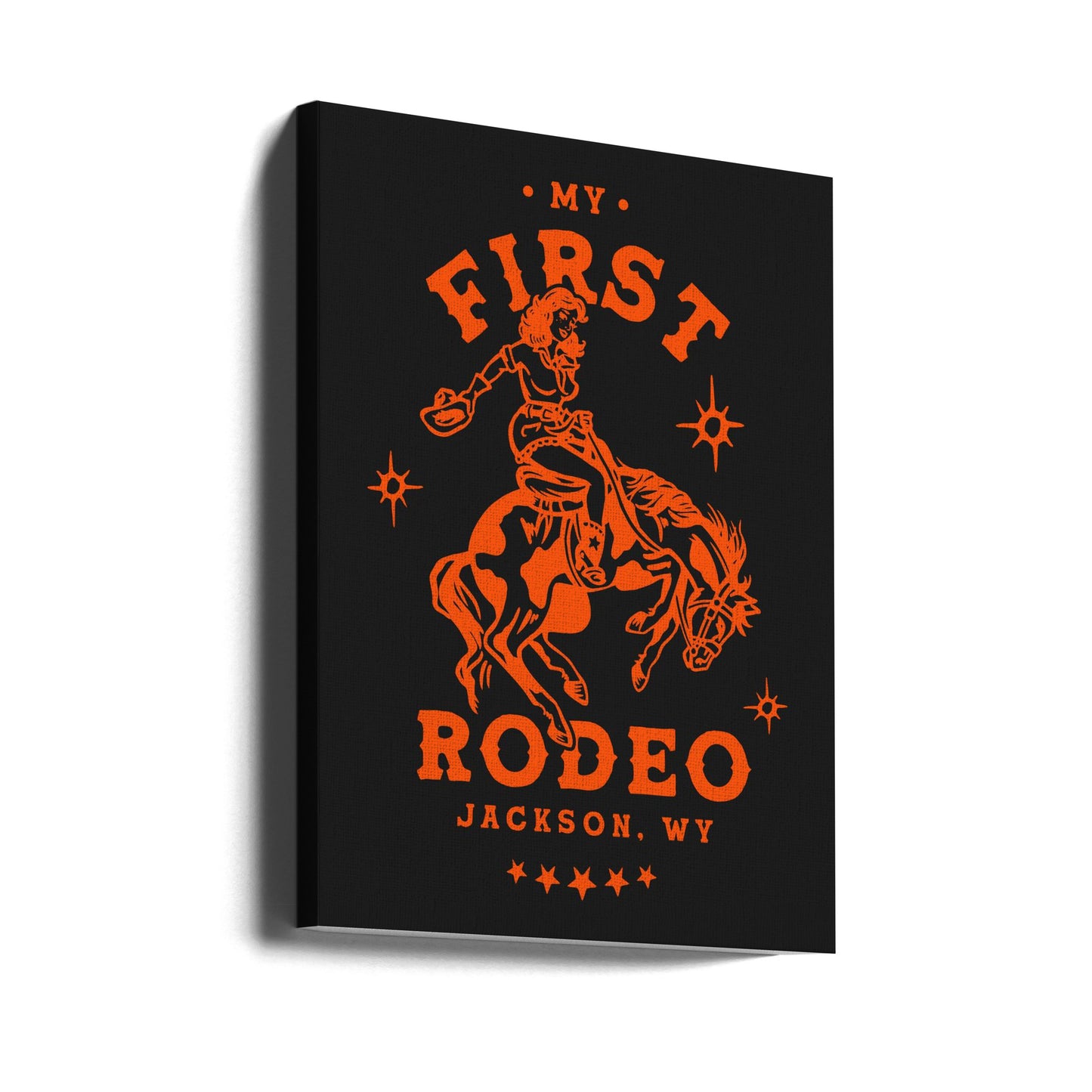 Min första rodeo, Jackson, Wyoming, cowgirl med häst | Canvas