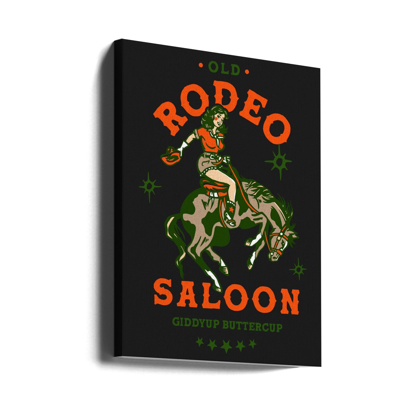 Old Rodeo Saloon Cowgirl: Giddyup Buttercup | Canvas