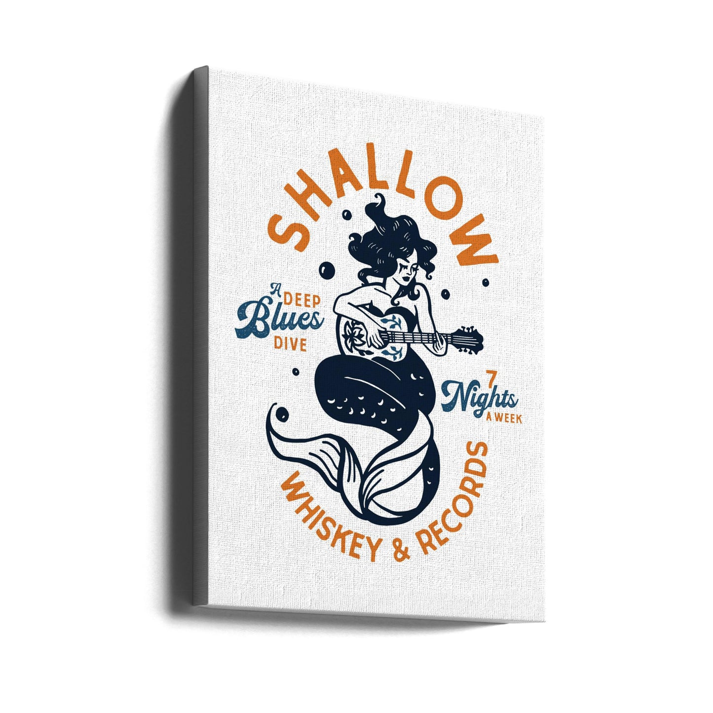 Shallow Whiskey & Records Dive Bar Music Mermaid | Canvasduk