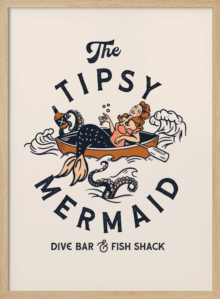 Tipsy Mermaid Dive Bar sjöjungfrukonst | Poster
