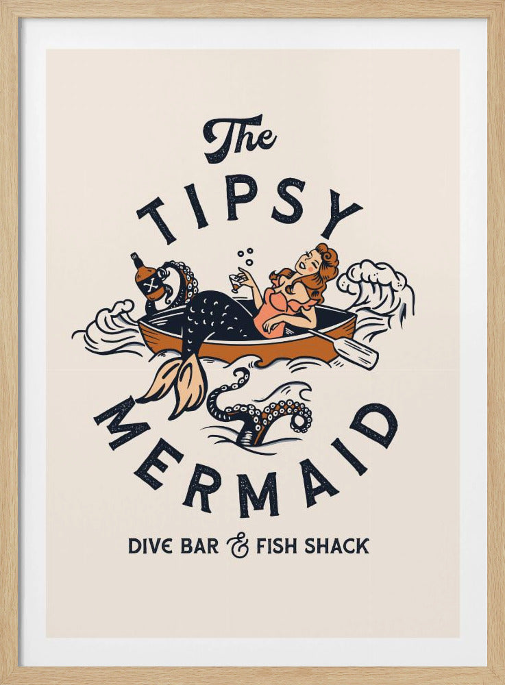 Tipsy Mermaid Dive Bar sjöjungfrukonst | Poster
