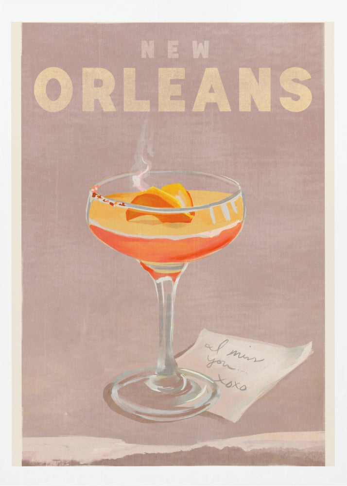 New Orleans Cocktail Reseaffisch | Affisch
