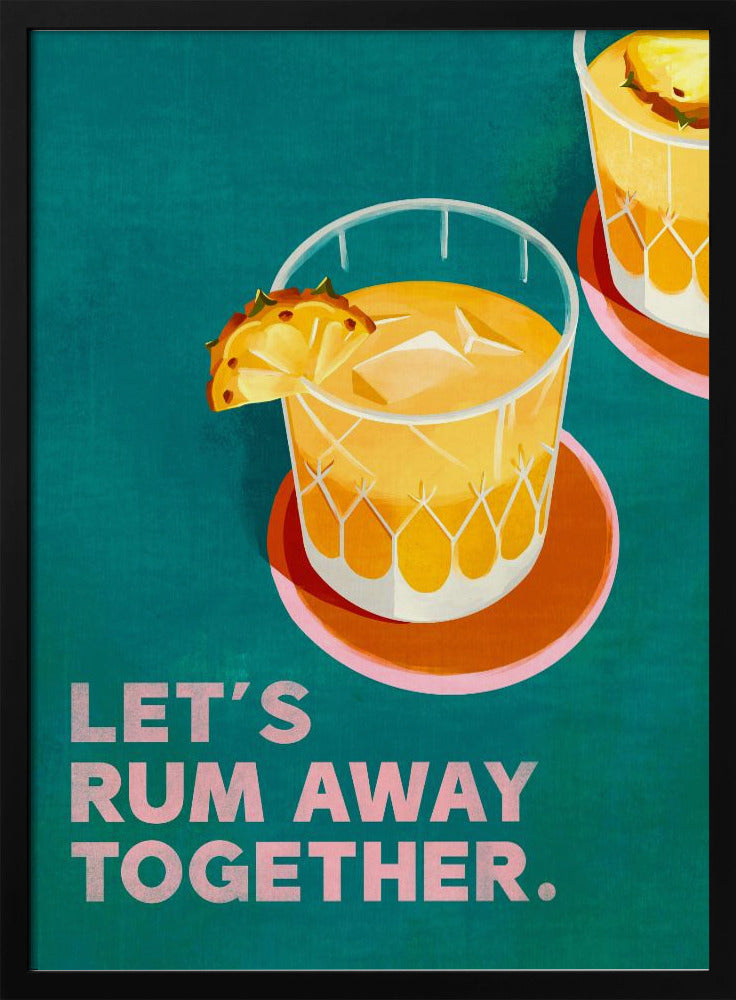 Rum Away Beach Bar Cocktailkonst | Poster