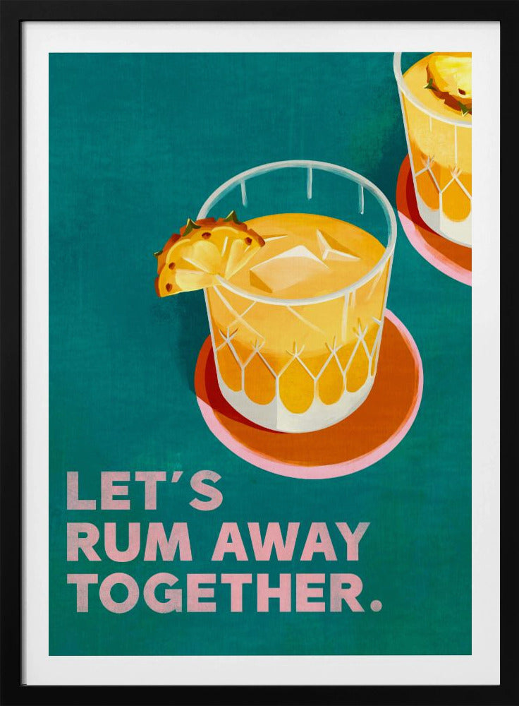 Rum Away Beach Bar Cocktailkonst | Poster