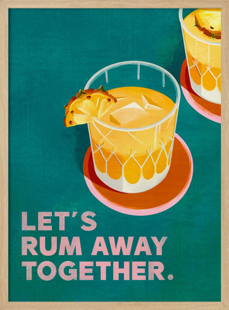 Rum Away Beach Bar Cocktailkonst | Poster