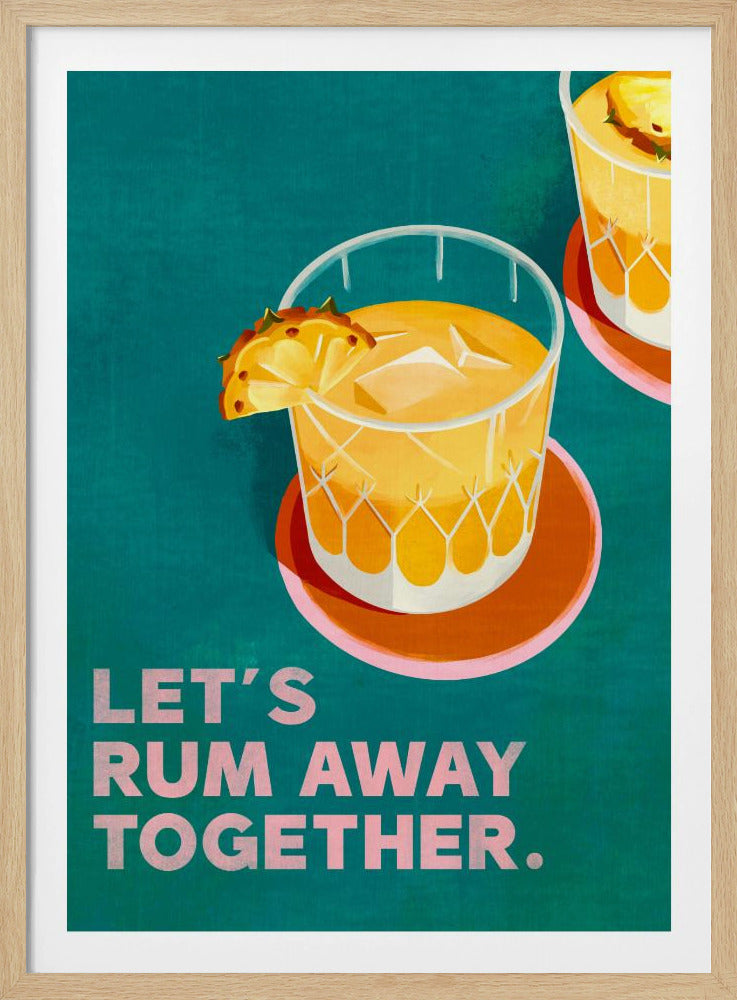 Rum Away Beach Bar Cocktailkonst | Poster