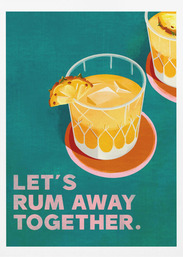 Rum Away Beach Bar Cocktailkonst | Poster