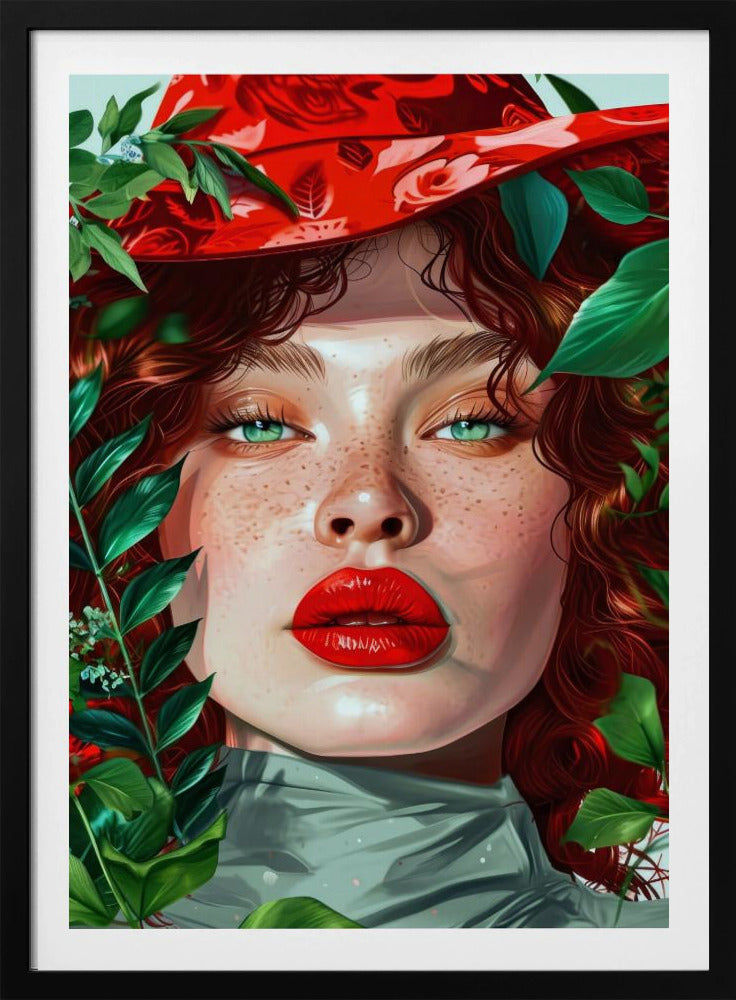 Porträtt av kvinna med gröna ögon | Poster