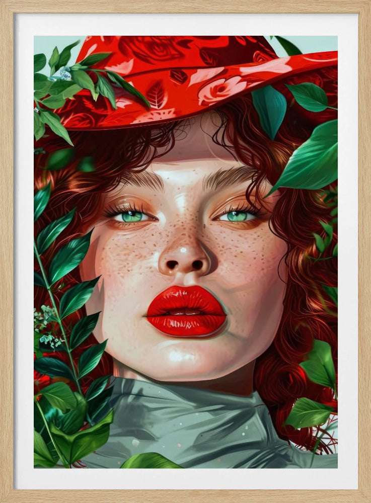 Porträtt av kvinna med gröna ögon | Poster