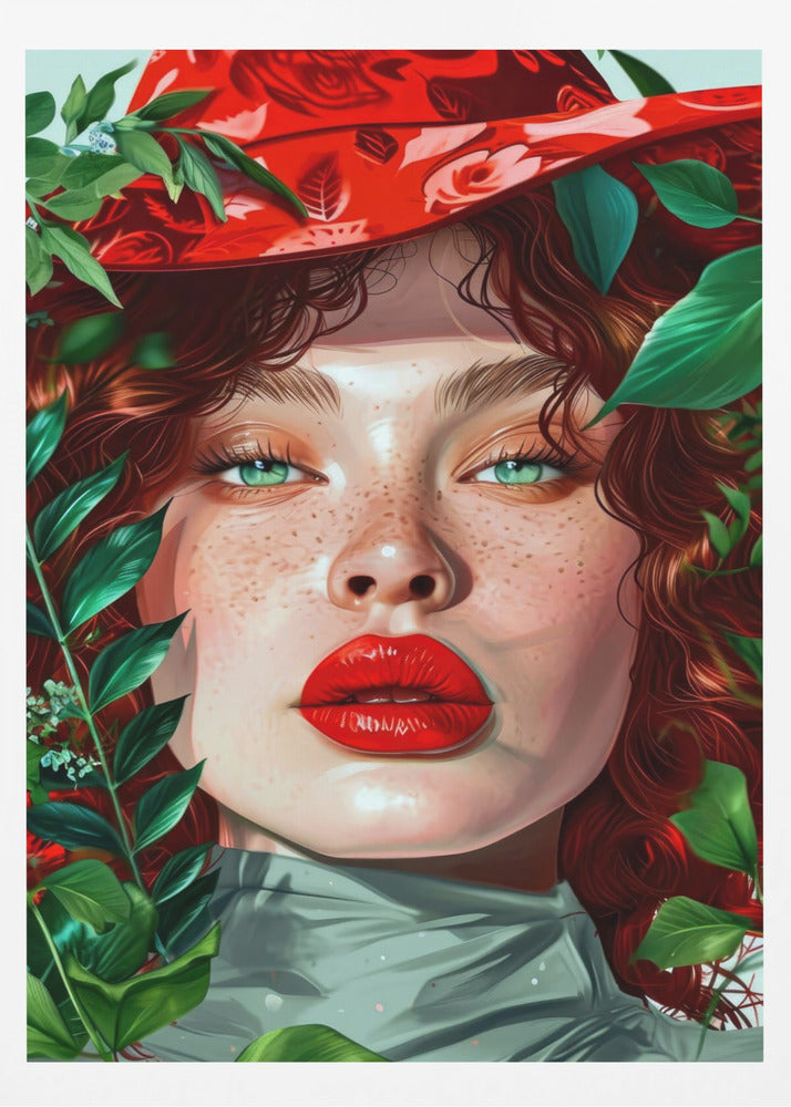Porträtt av kvinna med gröna ögon | Poster