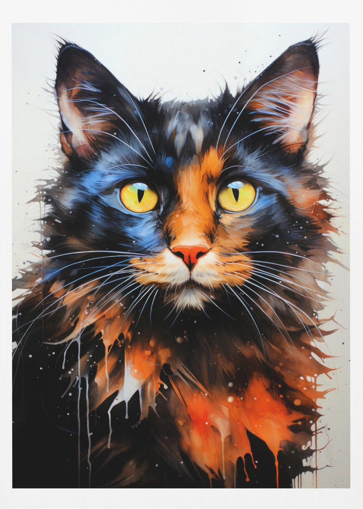 Cat Jack akvarell djurkonst | Poster