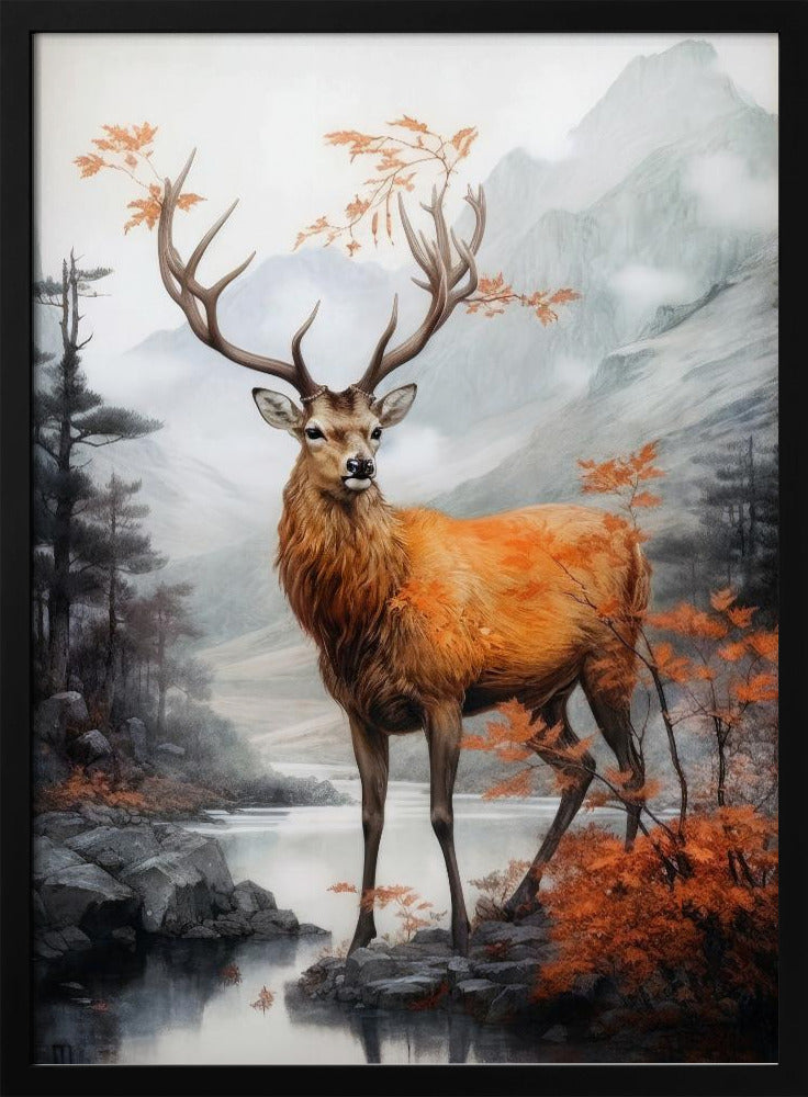 Deer Watercolor Animal Art | Poster