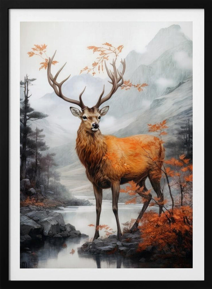 Deer Watercolor Animal Art | Poster