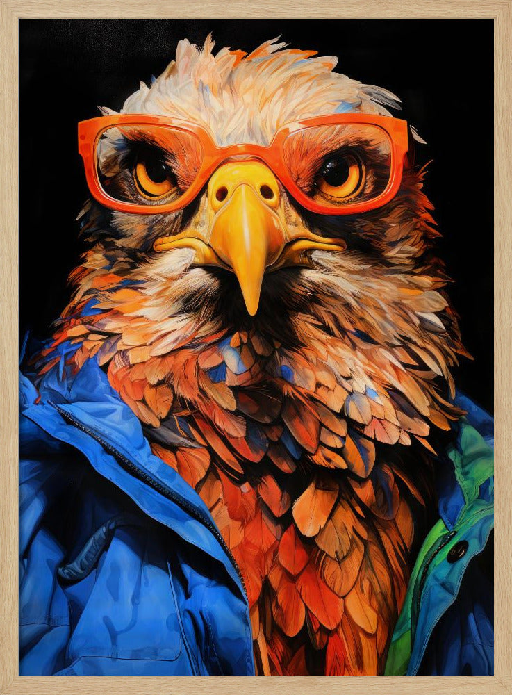 Akvarell djurkonst med örn, hipster | Poster
