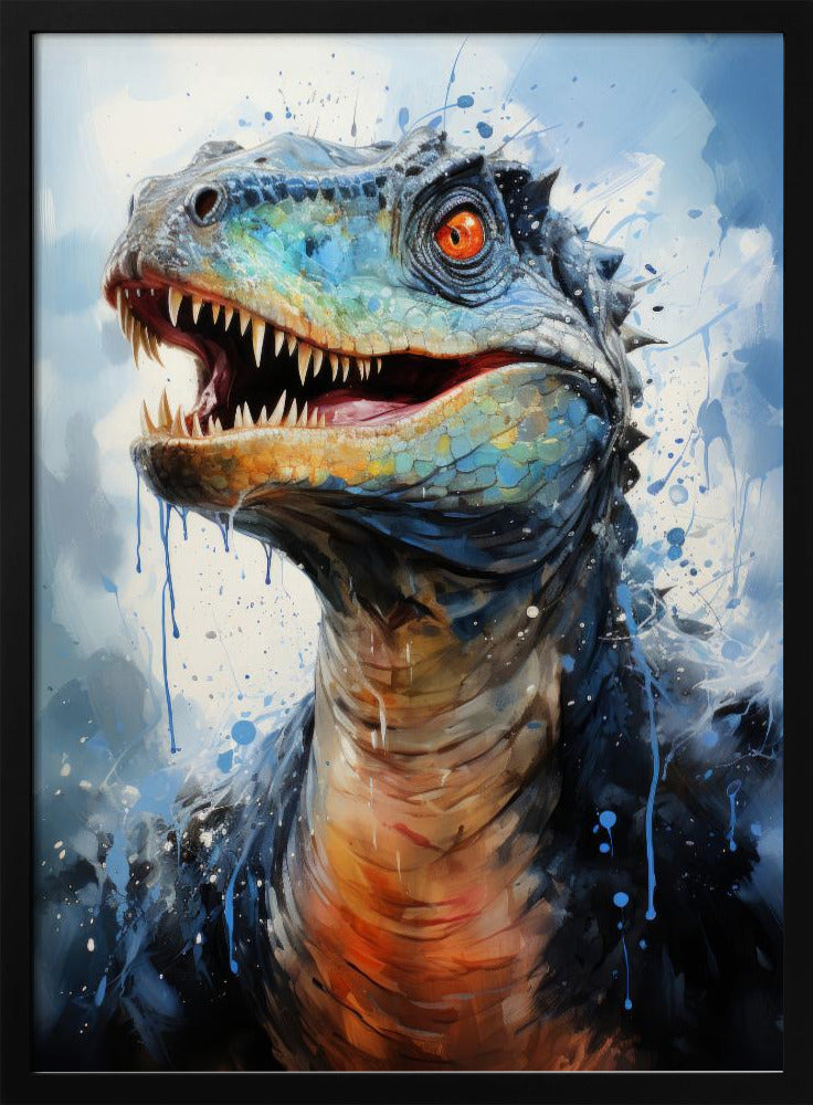 Rebbachisaurus dinosaurie akvarell djurkonst poster |