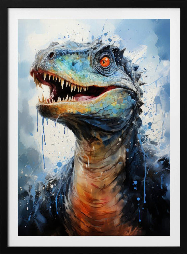 Rebbachisaurus dinosaurie akvarell djurkonst poster |