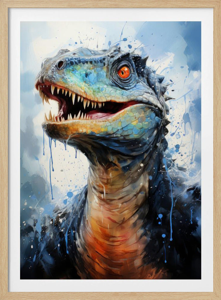 Rebbachisaurus dinosaurie akvarell djurkonst poster |