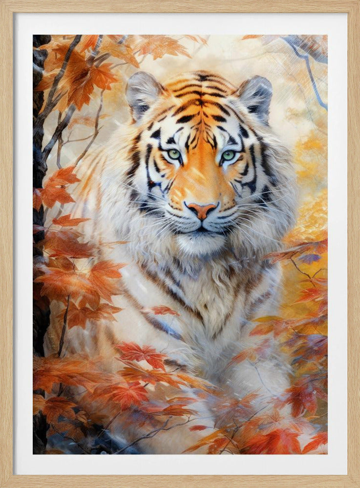 Vit tiger akvarell djurkonst | Poster
