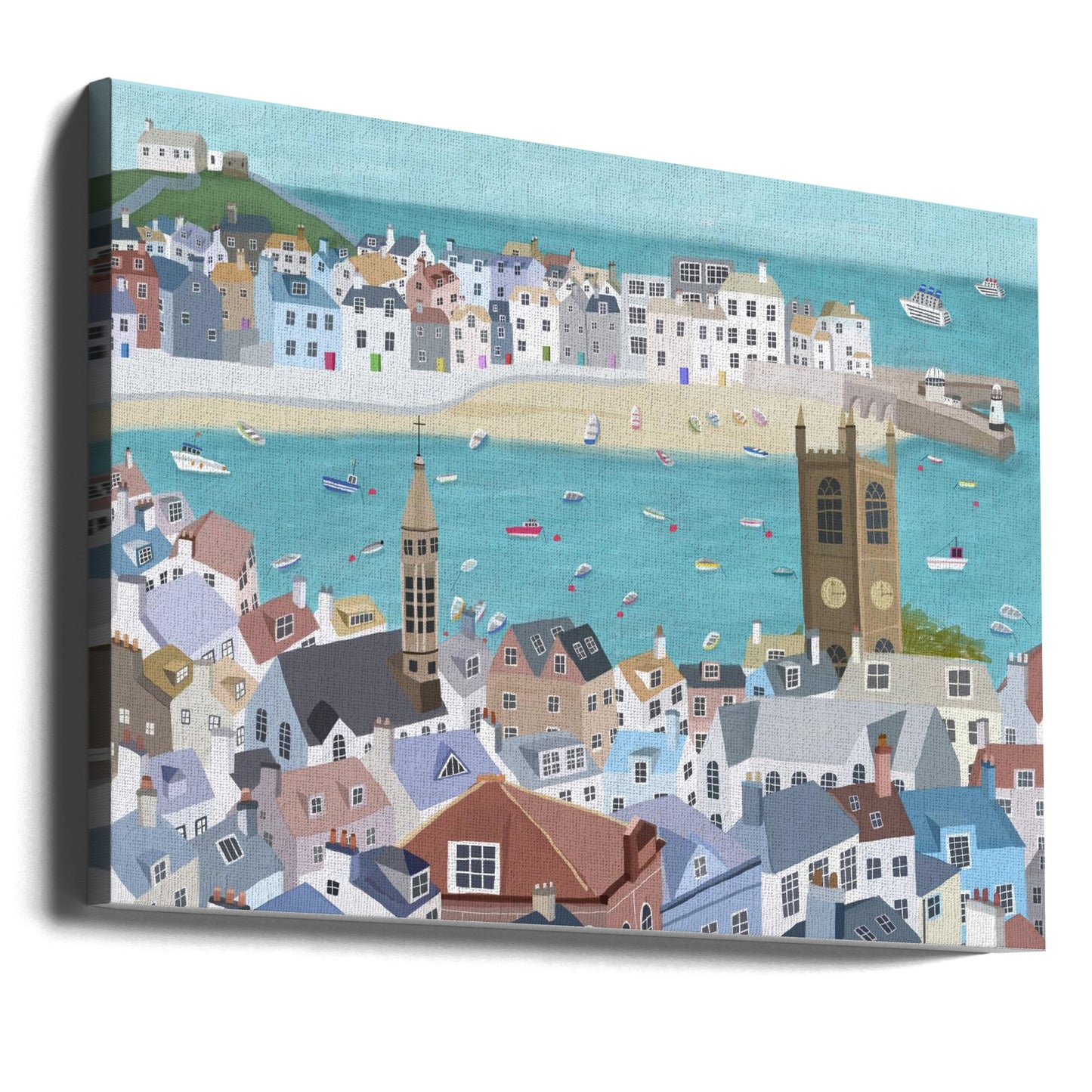 Vackra St Ives, Cornwall, Storbritannien av konstnären Carla Daly | Canvastavla
