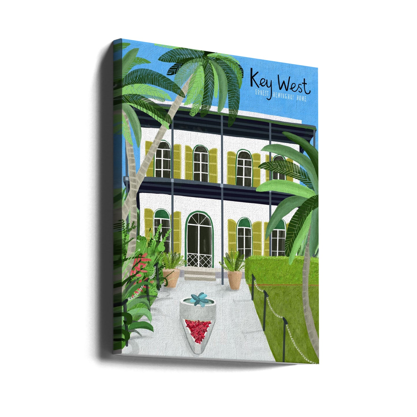 Ernest Hemingways hem, Key West Hemingway, Florida av konstnären Carla Daly | Canvastavla