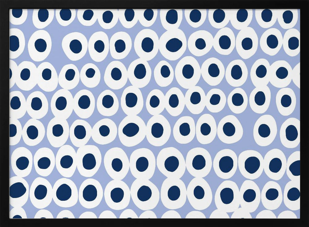 Wunderschönes blaues Muster mit kräftigen Punkten | Poster
