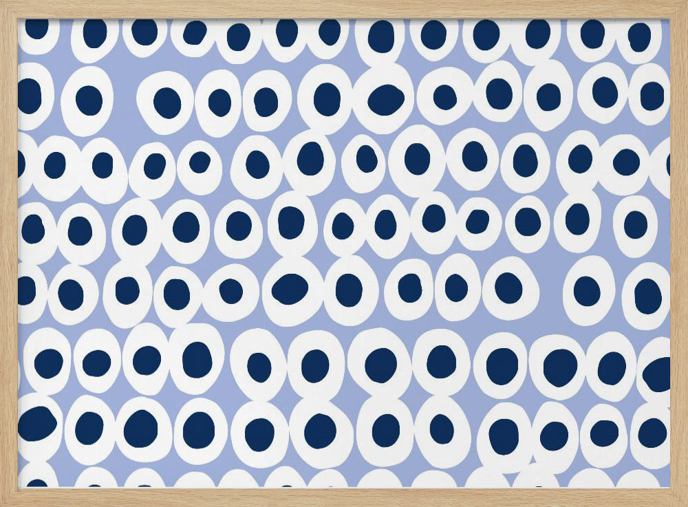 Wunderschönes blaues Muster mit kräftigen Punkten | Poster