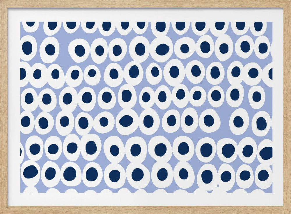 Wunderschönes blaues Muster mit kräftigen Punkten | Poster