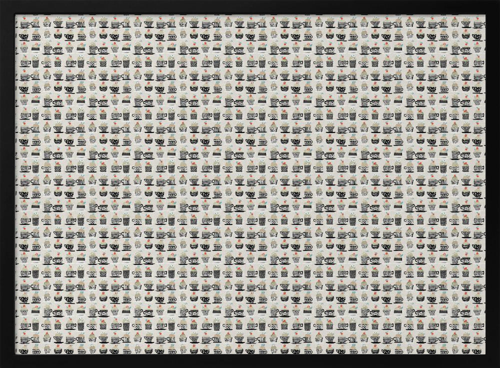 Sweet cupcakes black pattern | Poster