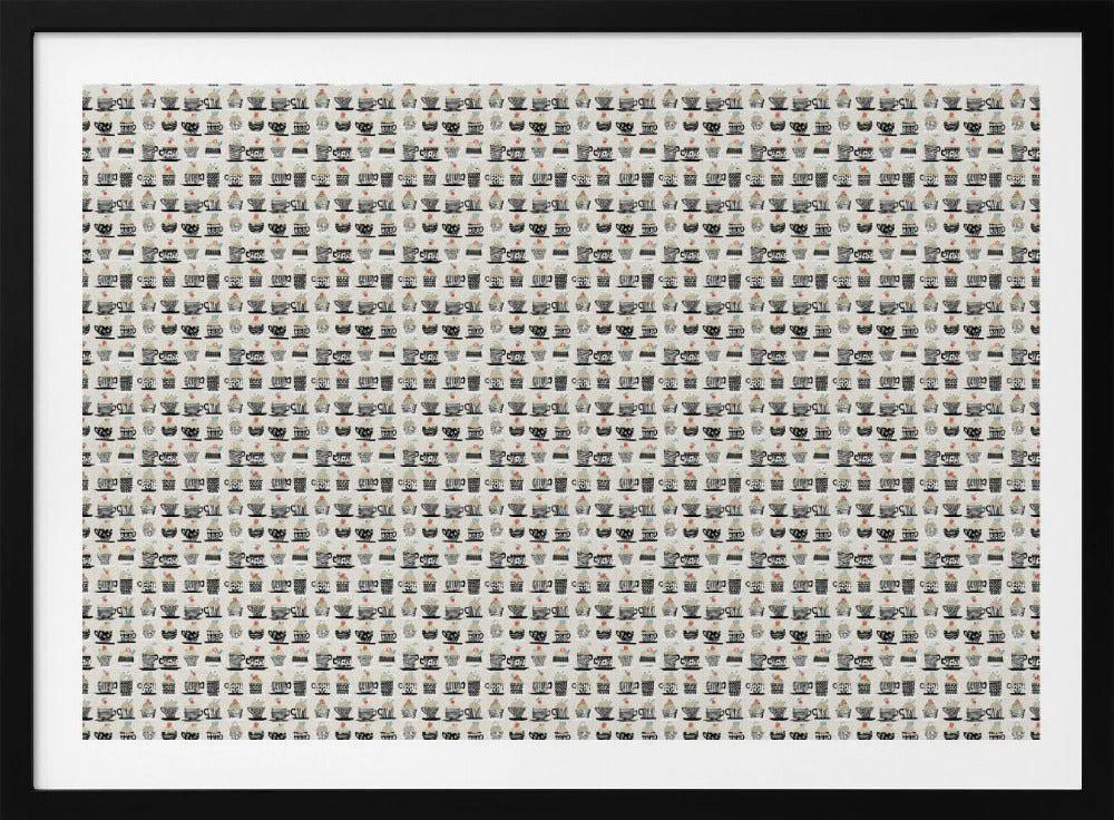 Sweet cupcakes black pattern | Poster
