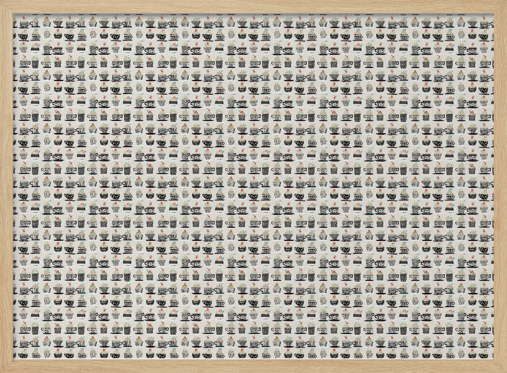 Sweet cupcakes black pattern | Poster