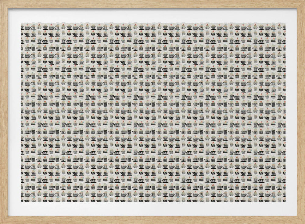 Sweet cupcakes black pattern | Poster