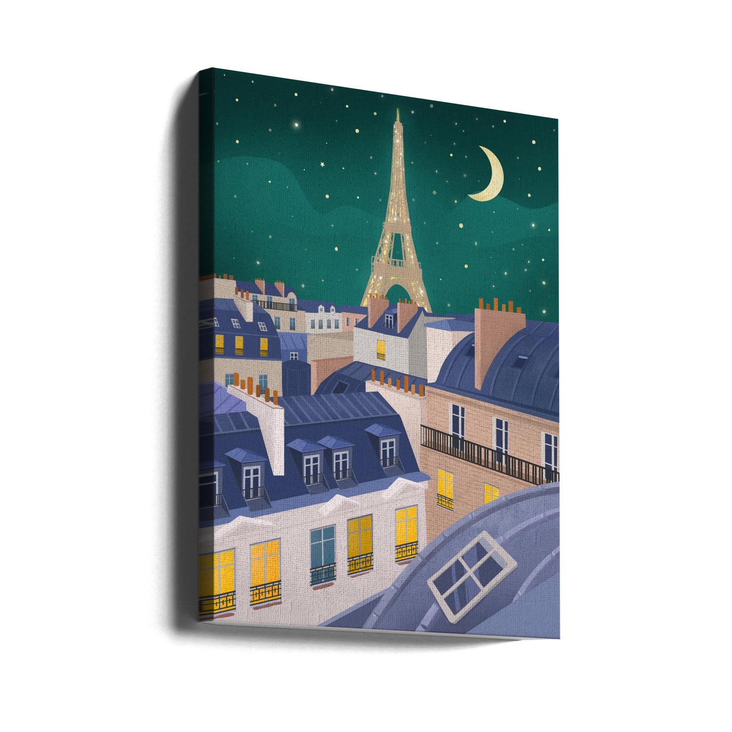 Paris på natten | Canvastavla