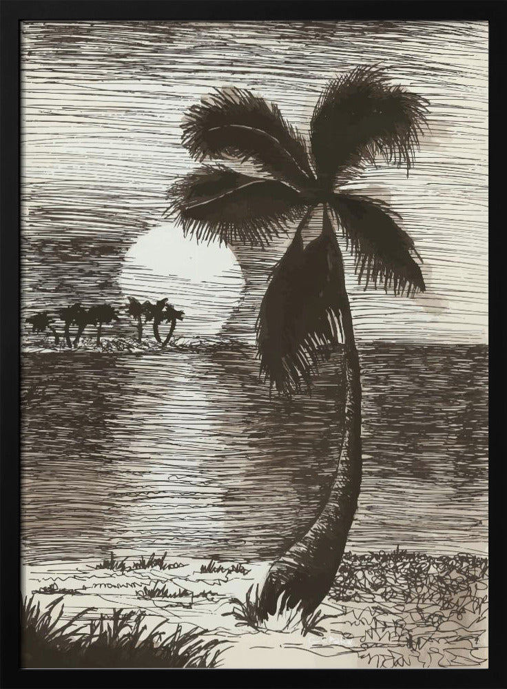 Palm in Sunset Glow | Poster