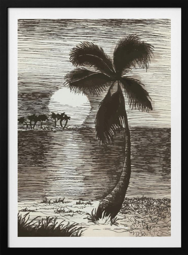 Palm in Sunset Glow | Poster