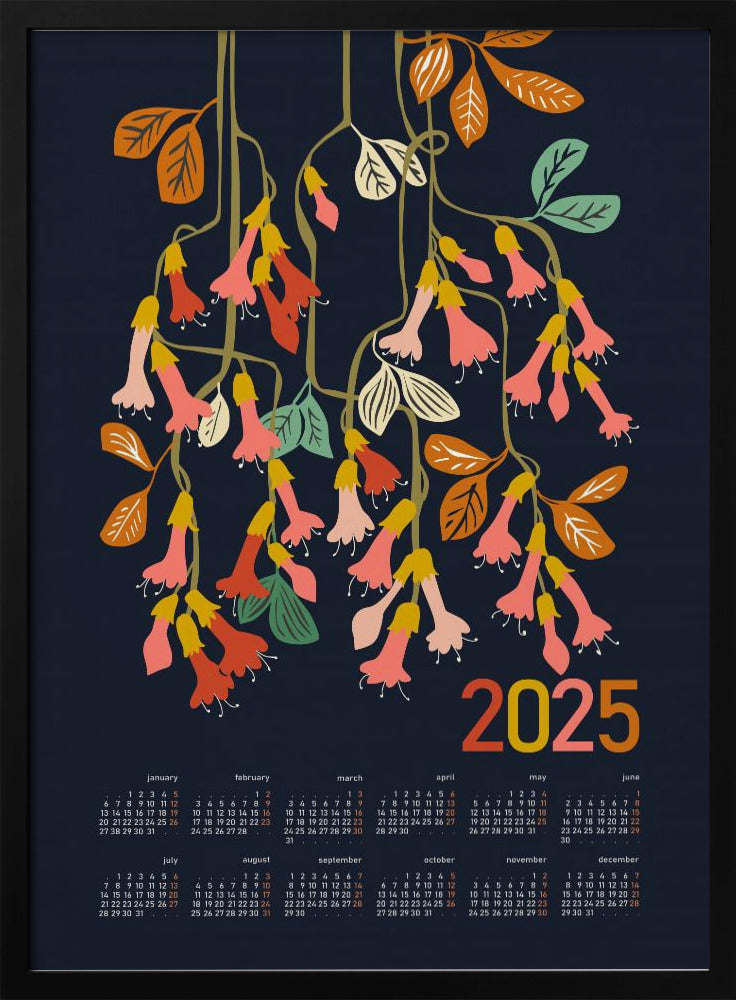 Calendar 2025 fuchsia flower | Poster