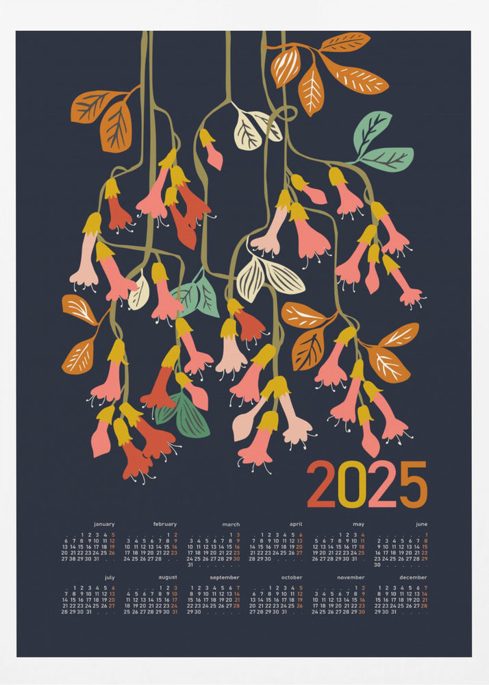 Kalender 2025 fuchsia blomma | Poster