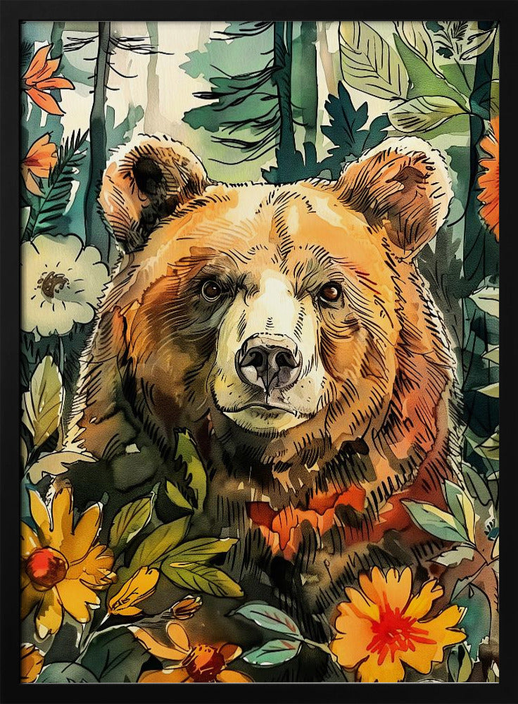 Tierbär Aquarell Tierkunst 8 | Poster