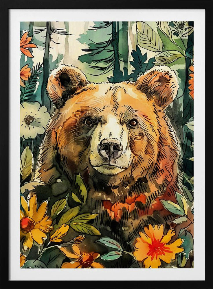 Tierbär Aquarell Tierkunst 8 | Poster