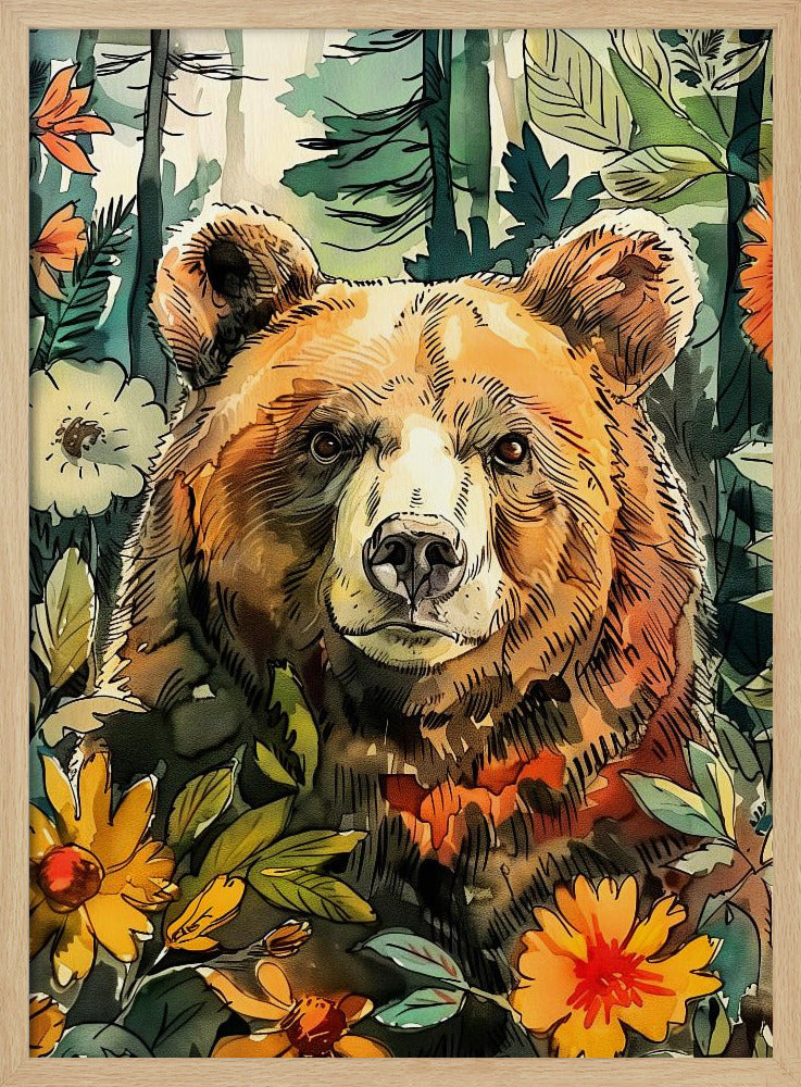 Tierbär Aquarell Tierkunst 8 | Poster