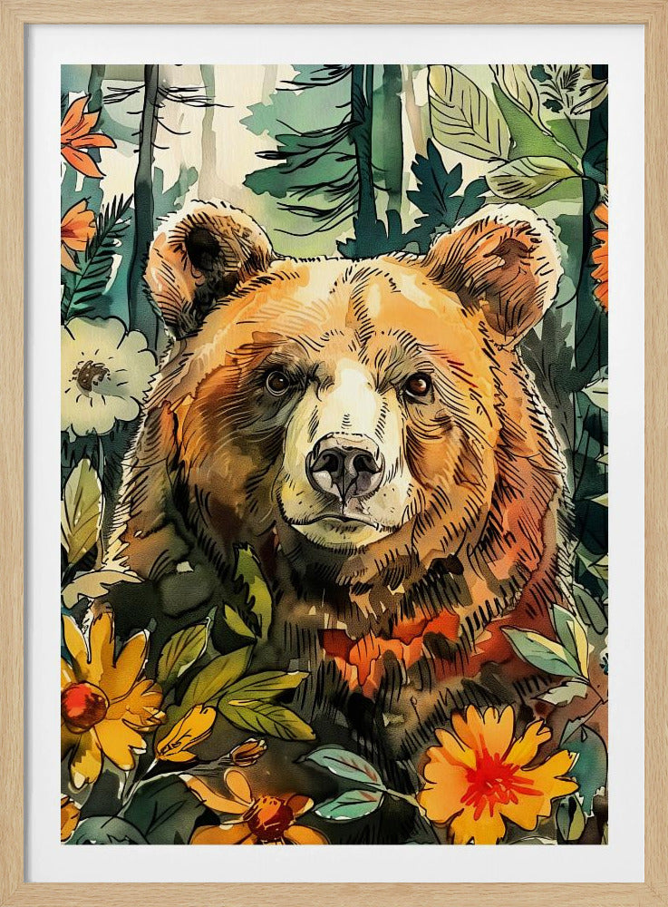 Tierbär Aquarell Tierkunst 8 | Poster