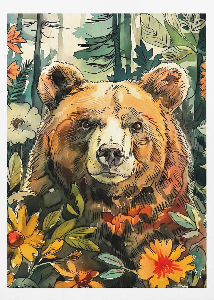 Tierbär Aquarell Tierkunst 8 | Poster