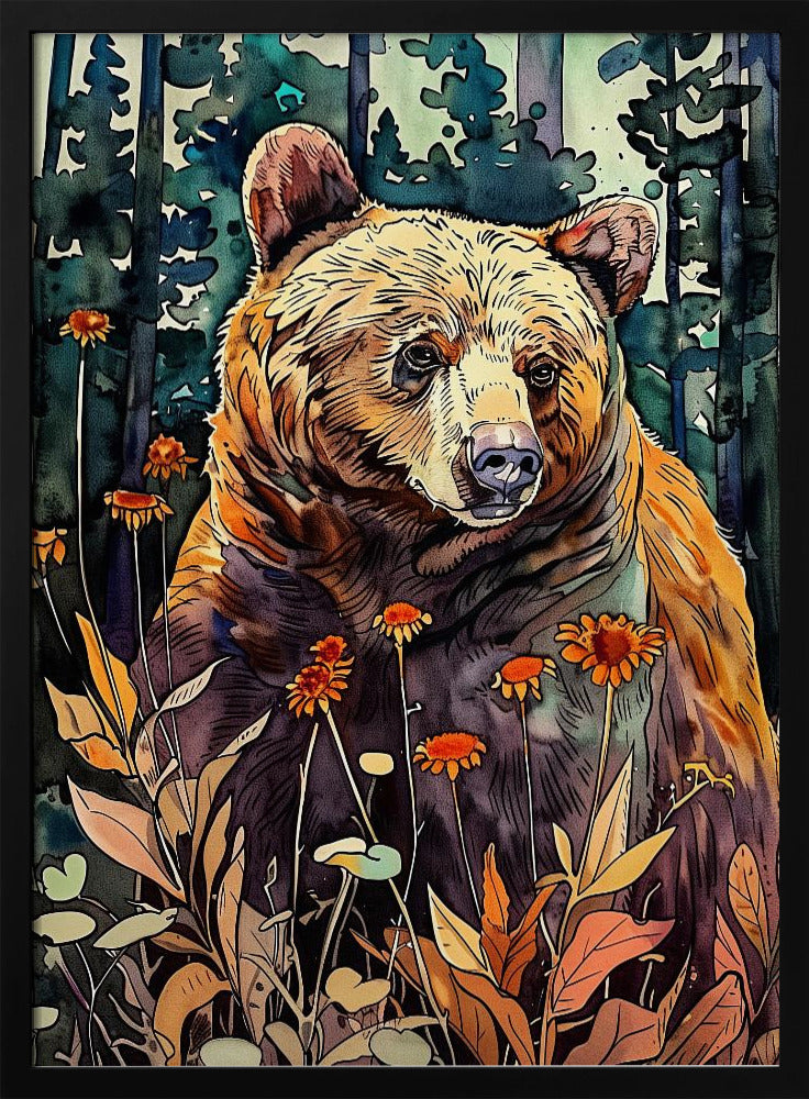 Animal Bear Watercolor Animal Art 4 | Poster