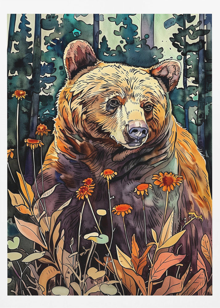 Animal Bear Watercolor Animal Art 4 | Poster