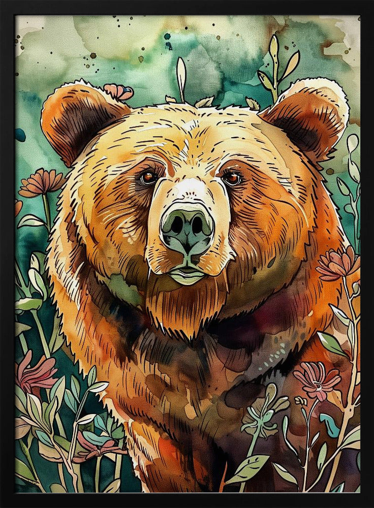 Animal Bear Watercolor Animal Art 3 | Poster