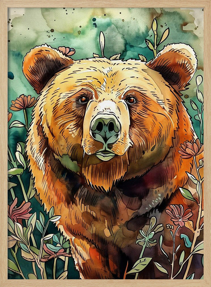 Animal Bear Watercolor Animal Art 3 | Poster