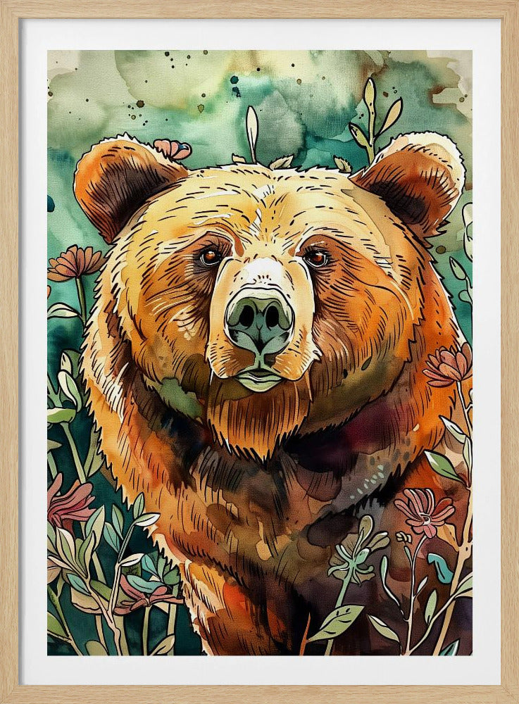 Animal Bear Watercolor Animal Art 3 | Poster