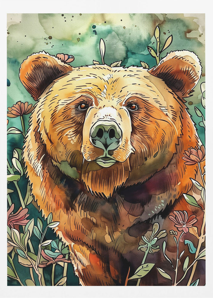 Animal Bear Watercolor Animal Art 3 | Poster