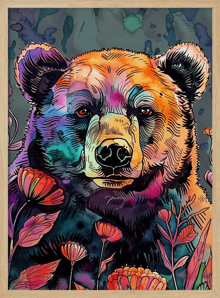 Animal Bear Watercolor Animal Art 2 | Poster