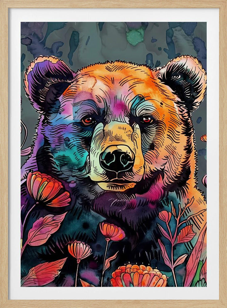 Animal Bear Watercolor Animal Art 2 | Poster